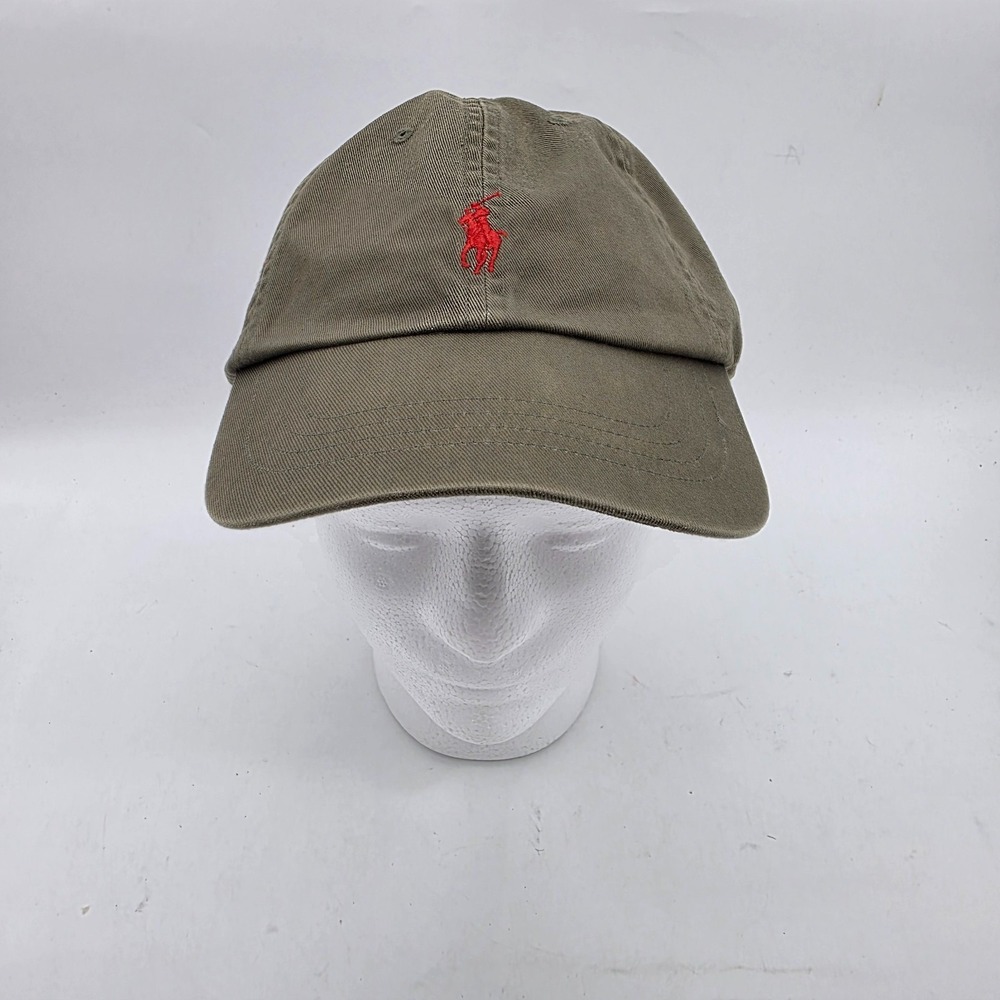 Polo Ralph Lauren Hat Cap Green Strap Back Adjustable Red Pony Baseball Men - Picture 2 of 10